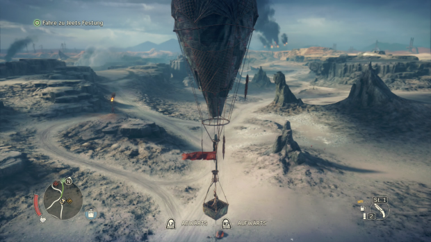 Im Hei&szlig;luftballon erkundet der Spieler die Landschaft. (Screenshot: Golem.de)